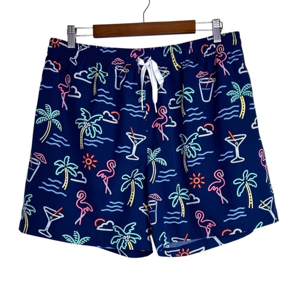 Chubbies Mens Swim Trunks Neon Lights Flamingo Tropical Stretch Board Shorts XXL - Picture 2 of 7